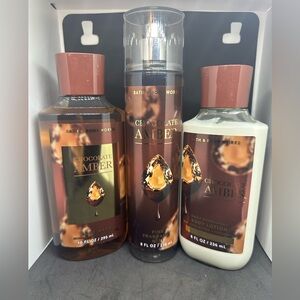 🆕 Bath & Body Works Chocolate Amber mist, wash, and lotion ✨new, unused✨